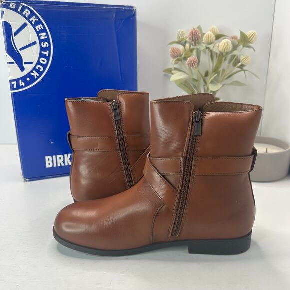 Birkenstock Collins Leather Ankle Boots Cuoio Regular Fit 1001010 Women 5 NWB - Picture 6 of 11